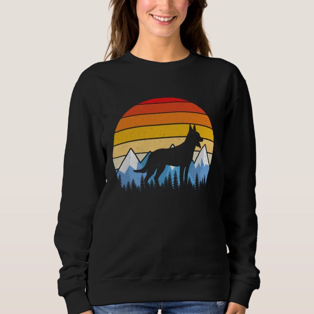 Vintage Retro Belgian Malinois Belgian Malinois Sweatshirt (Front)