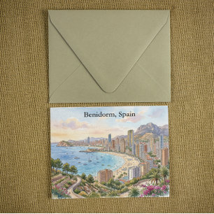 Vintage Retro Benidorm Spain Costa Blanca Vacation Postcard