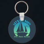 Vintage Retro Bermuda Sailing Let's Get Nauti Key Ring<br><div class="desc">Vintage and retro ocean travel design for those who love to go sailing and explore the sea on a sailboat. Cool and awesome merchandise for sailor, fisherman, ship captain or boat captain. Perfect for sailing club member and recreational summer sports lover. Wear on your next sailing holiday or vacation on...</div>