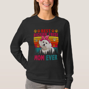 Vintage Retro Best Bichon Frise Mom Ever Cute Dog  T-Shirt