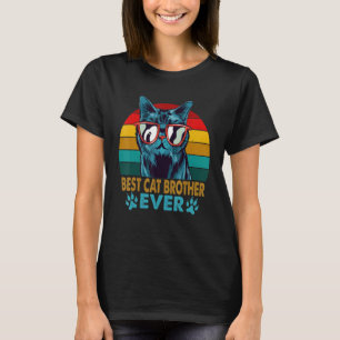 Vintage Retro Best Cat Brother Ever Dad Cat T-Shirt