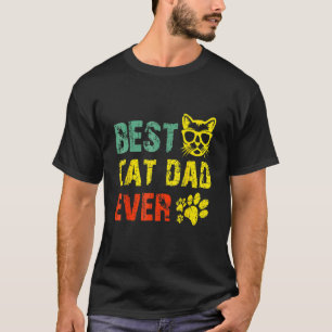 Vintage Retro Best Cat Dad Ever  Cat Daddy Father  T-Shirt