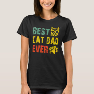 Vintage Retro Best Cat Dad Ever Cat Daddy Father T-Shirt