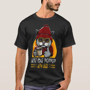 Vintage Retro Best Cat Poppop Ever  Dad Cat T-Shirt