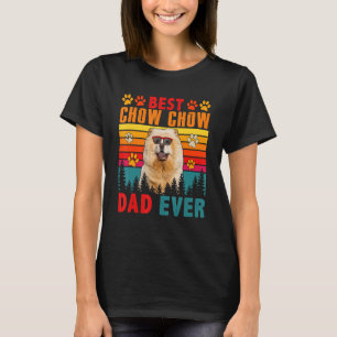 Vintage Retro Best Chow Chow Dad Ever Cute Dog Sun T-Shirt