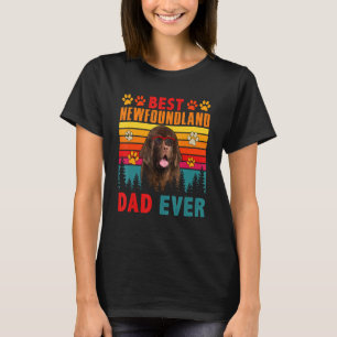 Vintage Retro Best Newfoundland Dad Ever Cute Dog  T-Shirt