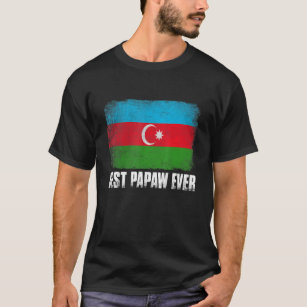 Vintage Retro Best Papaw Ever Men Azerbaijan Flag T-Shirt