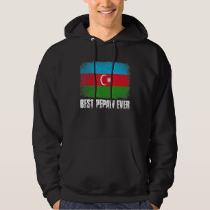 Vintage Retro Best Pepaw Ever Men Azerbaijan Flag Hoodie