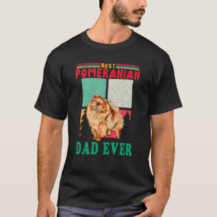 Vintage Retro Best Pomeranian Dad Ever Dog Sunglas T-Shirt