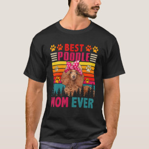 Vintage Retro Best Poodle Mum Ever Cute Dog Headba T-Shirt