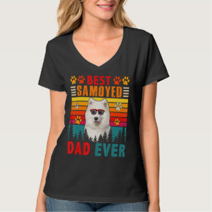 Vintage Retro Best Samoyed Dad Ever Cute Dog Sungl T-Shirt