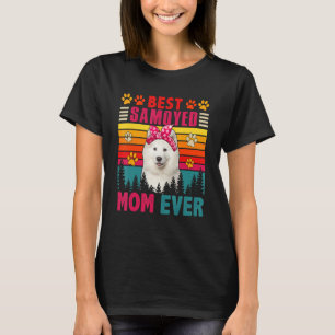 Vintage Retro Best Samoyed Mom Ever Cute Dog Headb T-Shirt
