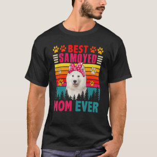 Vintage Retro Best Samoyed Mum Ever Cute Dog Headb T-Shirt