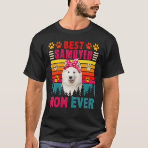 Vintage Retro Best Samoyed Mum Ever Cute Dog Headb T-Shirt