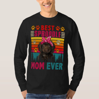 Vintage Retro Best Sproodle Mum Ever Cute Dog Head T-Shirt
