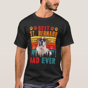 Vintage Retro Best St Bernard Dad Ever Cute Dog Su T-Shirt