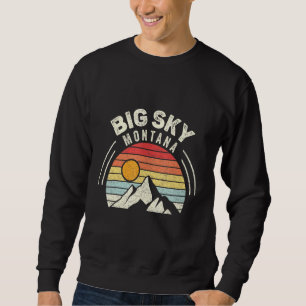 Vintage Retro Big Sky Montana Usa Ski Resort Sweatshirt