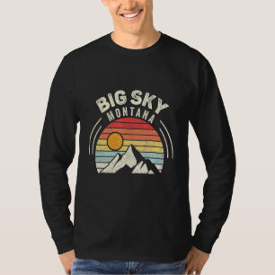 Vintage Retro Big Sky Montana Usa Ski Resort T-Shirt