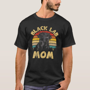 Vintage Retro Black Lab Mum Black Labrador Mother T-Shirt