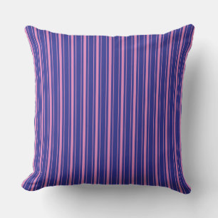 Vintage Retro Blue Pink Ticking Stripe Pinstripe Cushion