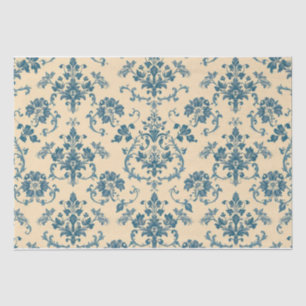 Vintage Retro Blue toile de jouy Tissue Paper