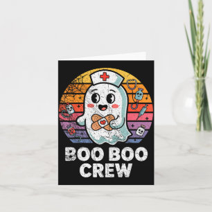 Vintage Retro Boo Boo Crew Nurse Halloween Nurses Card