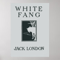 Vintage retro book cover White Fang Jack London