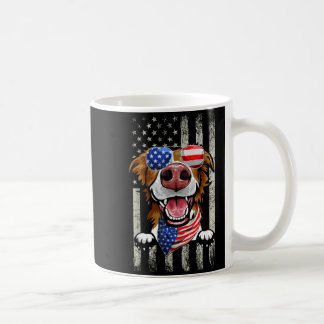 Vintage Retro Border Collie Dog 4th Of July Coffee Mug