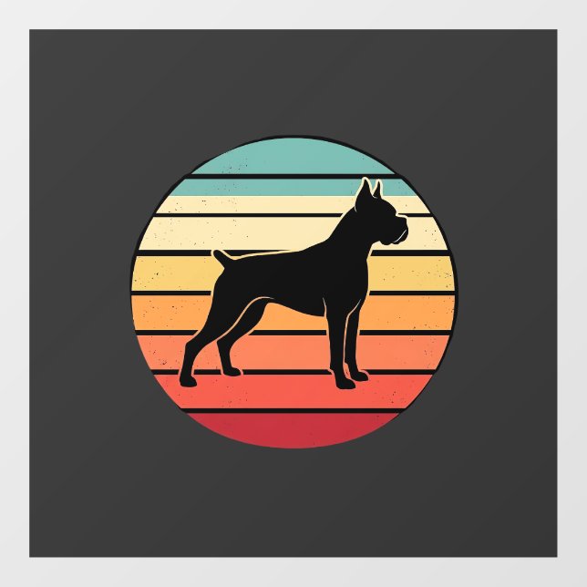 Vintage Retro Boxer Dog Sunset Silhouette (Sheet)
