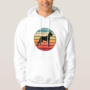 Vintage Retro Boxer Dog Sunset Silhouette Hoodie