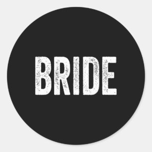 Vintage Retro Bride Bridal Bachelorette Party Matc Classic Round Sticker
