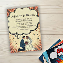 Vintage Retro Bride & Groom Pop Art Comic Wedding