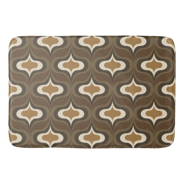 Vintage Retro Brown Bath Mat (Front)