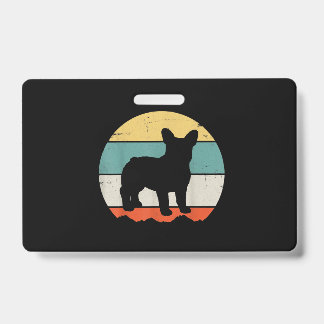 Vintage Retro Bulldog Gift For Dog Dad Dog Mum ID Badge