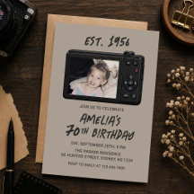 Vintage Retro Camera 70th Birthday Photo