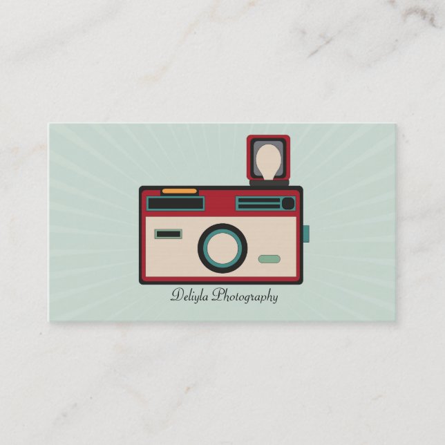 Vintage Retro Camera Photographer Business Card (Front)