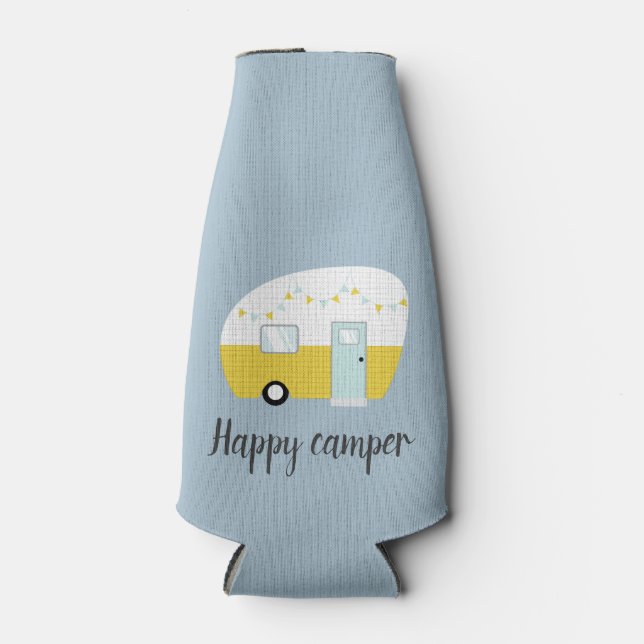 Vintage Retro Camper Beer Drink Bottle Cooler (Front)