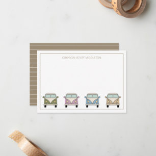 Vintage Retro Camper Vans Personalised Card
