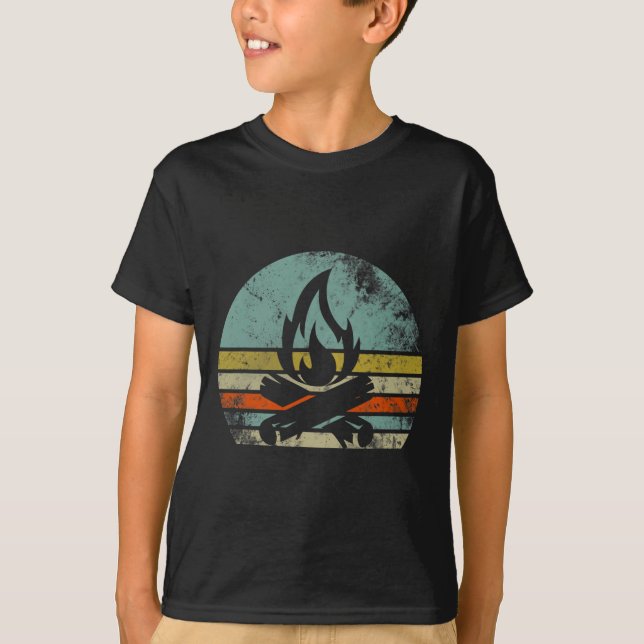 Vintage Retro Campfire Fire Funny Camping Shirt Ca (Front)