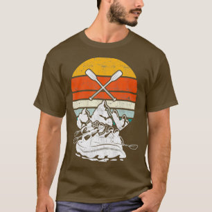 Vintage Retro Canoing Paddle  Mountains Rafting T-Shirt