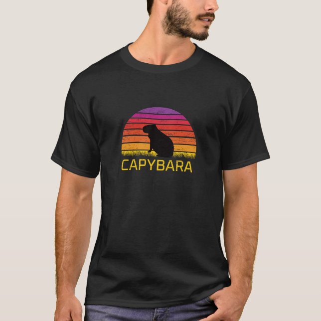 Vintage Retro Capybara Lover  T-Shirt (Front)
