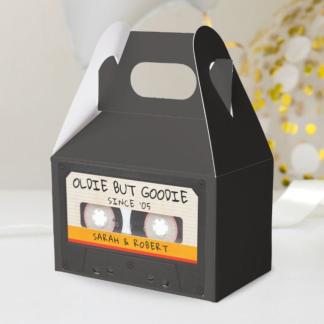 Vintage Retro Cassette Tape Wedding Favour Box (Vintage Retro Cassette Tape Oldie but Goodie Wedding Favor Favor Box)