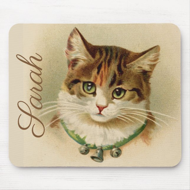 Vintage/Retro Cat Personnalised Mouse Pad (Front)
