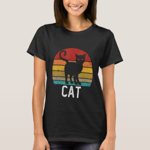 Vintage Retro Cat Sunset 70s 80s 90s Cat Party T-Shirt