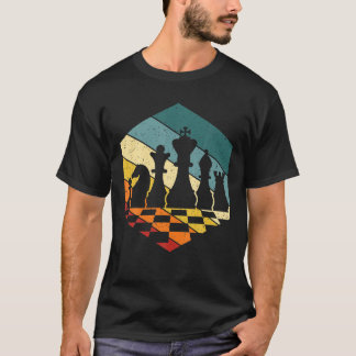 Vintage Retro Chess Game Player And Chessboxing Ou T-Shirt