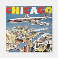 Vintage Retro Chicago travel tourism aeroplane