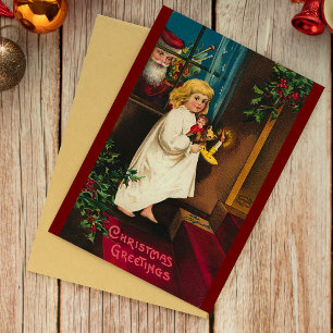 Vintage Retro Christmas Art Card