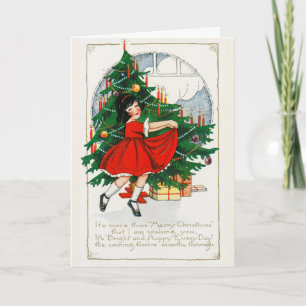 Vintage Retro Christmas Greeting Card