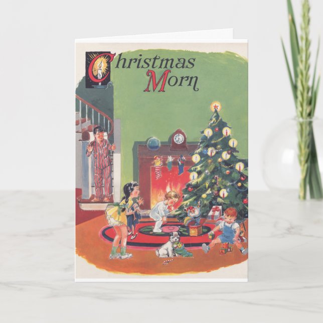 Vintage Retro Christmas Greeting Card (Front)