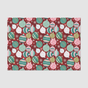 Vintage Retro Christmas Ornaments and Snowflakes Tissue Paper